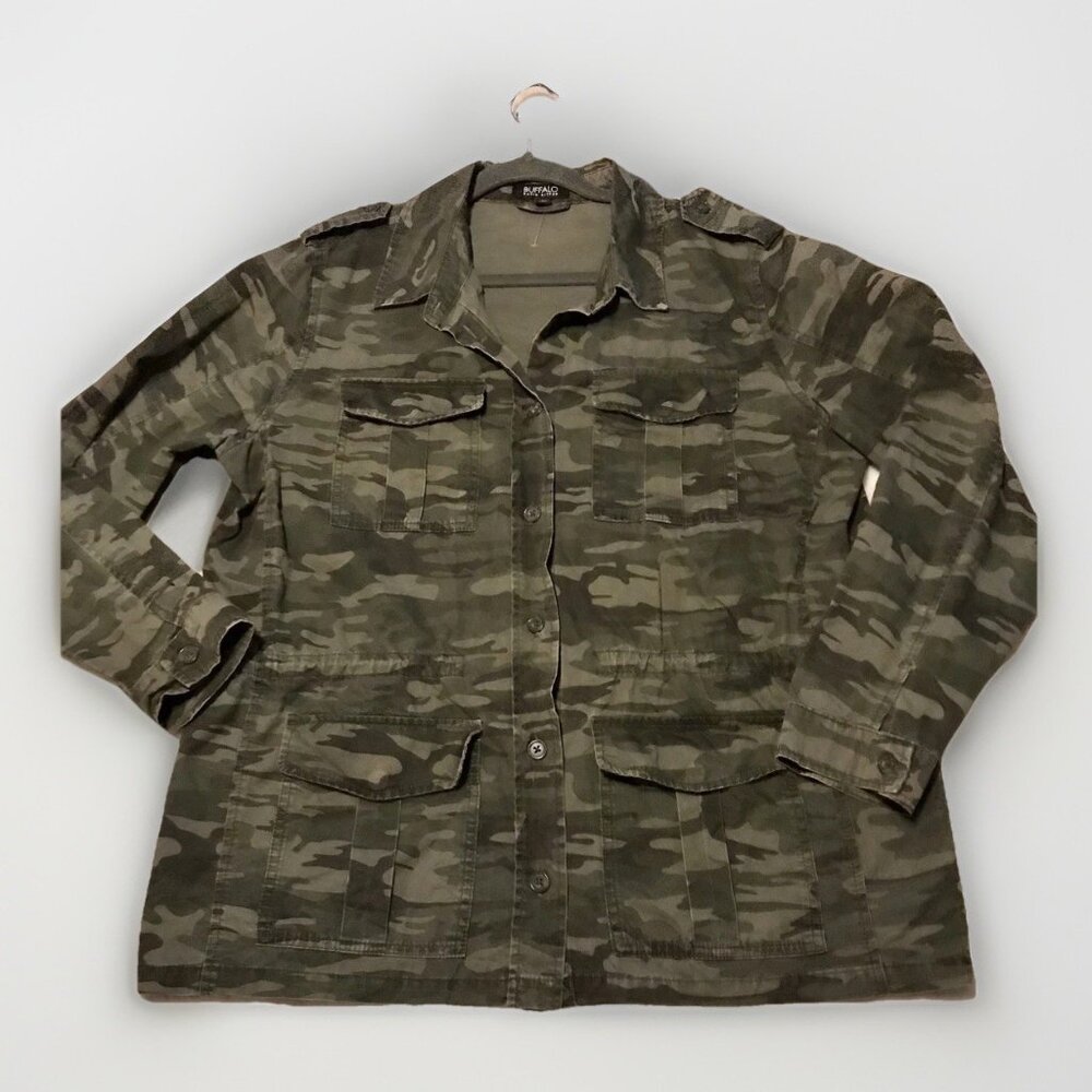 Buffalo David Bitton Military Anorak Camouflage Jacket Women's Size Large